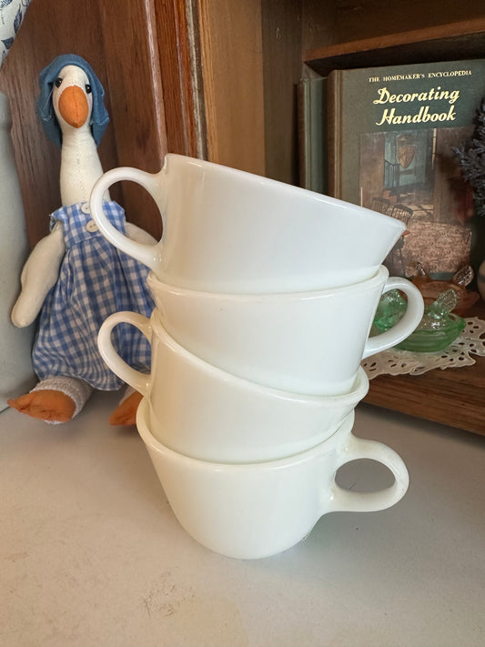 Vintage Milkglass Pyrex Mugs (Set of 4)