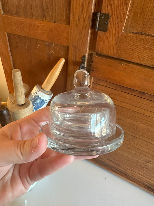 Small Glass Cloche / Cheese Tray